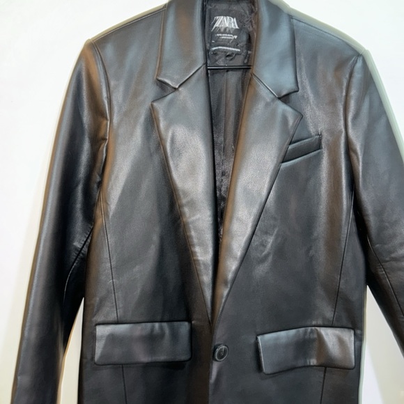 ZARA Fauz Leather Blazer - Picture 3 of 4